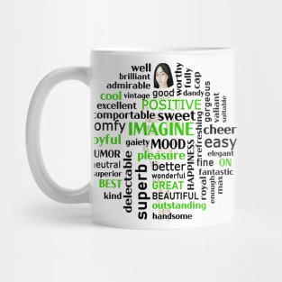 Illustration with Watchwords – Positive Words Mug